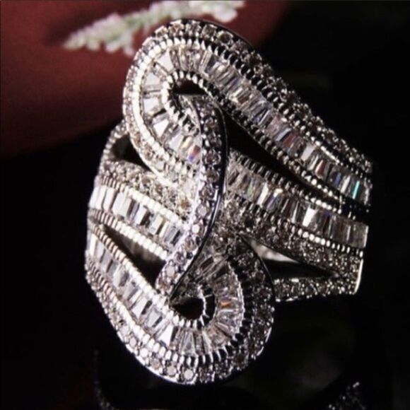 5.6CT PRINCESS CUT DIAMONDS STERLING SILVER - Picture 3 of 6